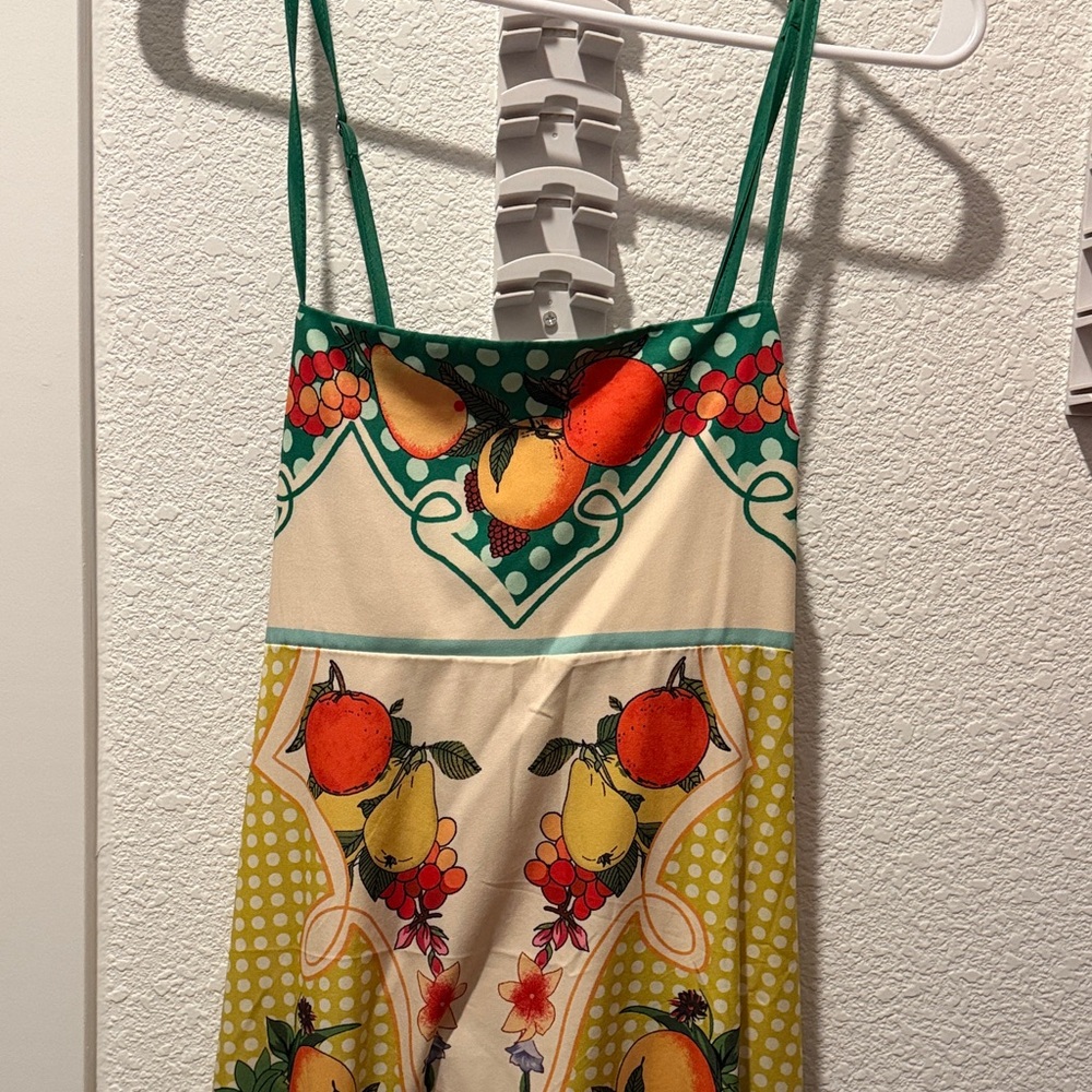 Colorful Fruit Print Vacation Maxi Dress